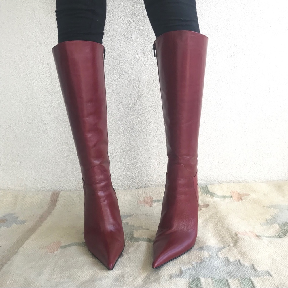 GORGEOUS red leather boots